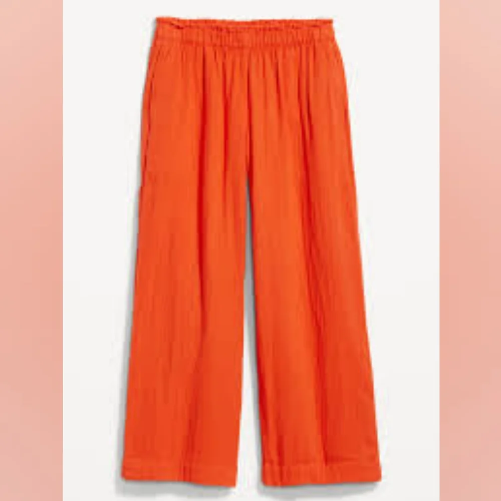 Old Navy Gauze Set Pants And Shirt Orange - Picture 2 of 6